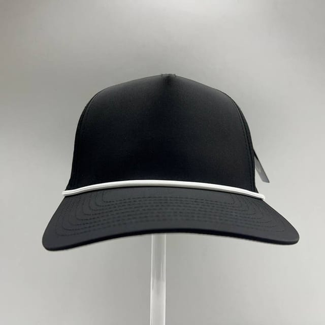 5 Panel Rope Cap, Black