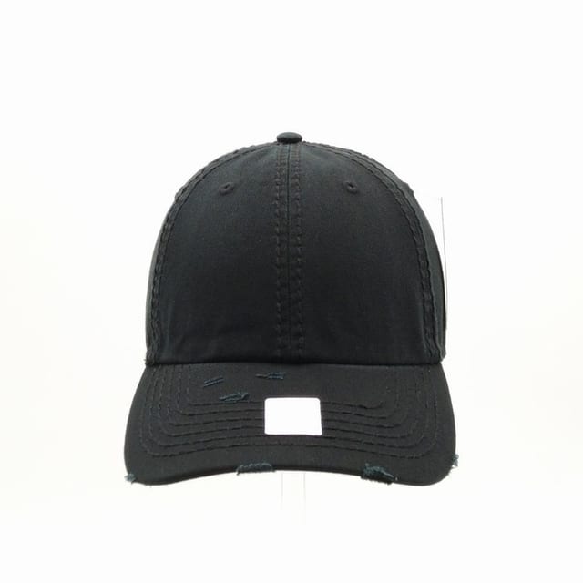 Distress Soft Dad Cap, Black
