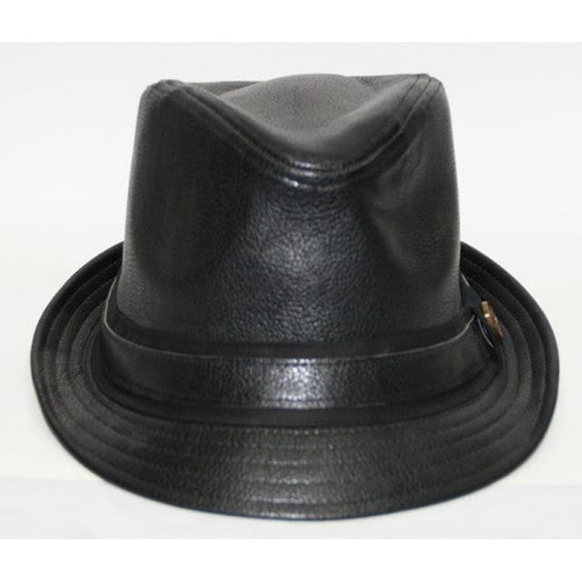 Leather Bucket Hat, Black